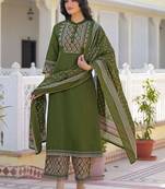 Women Ethnic Motifs Embroidered Regular Kurta with Palazzos & With Dupatta