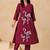 Embroidered Dusty Wine Cotton Co Ords for Women