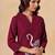 Embroidered Dusty Wine Cotton Co Ords for Women