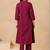 Embroidered Dusty Wine Cotton Co Ords for Women