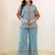 Embroidered Mint Blue Viscose Rayon Co Ords for Women