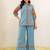 Embroidered Mint Blue Viscose Rayon Co Ords for Women