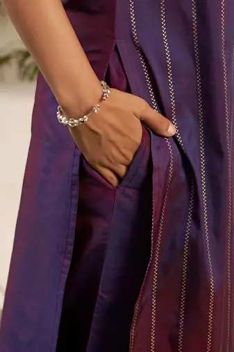 Women Striped Kurta with Palazzo & Dupatta