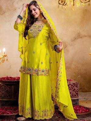 Women Ethnic Motifs Embroidered Regular Thread Work Kurta with Palazzos & With Dupatta 5