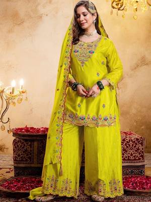 Women Ethnic Motifs Embroidered Regular Thread Work Kurta with Palazzos & With Dupatta 6