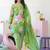 Women Floral Printed Regular Thread Work Silk Crepe Kurta with Trousers & With Dupatta