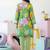 Women Floral Printed Regular Thread Work Silk Crepe Kurta with Trousers & With Dupatta