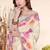 Cream color silk blend bandhni digital printed saree