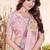 Peach color silk blend bandhni digital printed saree