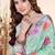 Sea green color silk blend bandhni digital printed saree