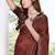 Coffee color fendy satin silk two tone digital printed saree