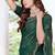 Rama green color fendy satin silk two tone digital printed saree