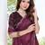 Wine color fendy satin silk two tone digital printed saree