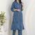 Printed Navy Blue Viscose Rayon Co Ords for Women