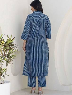 Printed Navy Blue Viscose Rayon Co Ords for Women 3