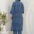 Printed Navy Blue Viscose Rayon Co Ords for Women