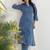 Printed Navy Blue Viscose Rayon Co Ords for Women