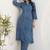 Printed Navy Blue Viscose Rayon Co Ords for Women