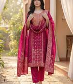 Women Ethnic Motifs Regular Kurta with Trousers & With Dupatta