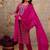 Women Floral Printed Mirror Work Kurta with Trousers & Dupatta