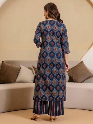 Women Geometric Printed Kurta with Palazzos & Dupatta 5