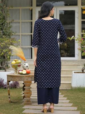 Women Ethnic Motifs Printed Regular Thread Work Kurta with Palazzos & With Dupatta 3