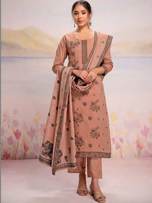 Women Floral Printed Regular Pure Cotton Kurta with Trousers & With Dupatta 1