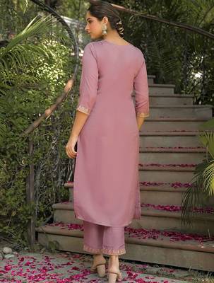 Women Ethnic Motifs Embroidered Regular Thread Work Kurta with Trousers & With Dupatta 3