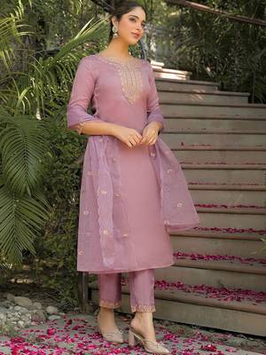 Women Ethnic Motifs Embroidered Regular Thread Work Kurta with Trousers & With Dupatta 6