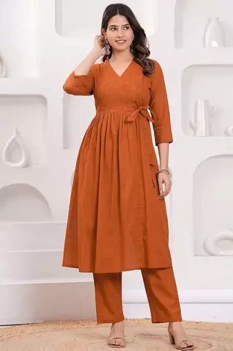 Women Ethnic Motifs Embroidered Sequinned Anarkali Kurta with Trousers & Dupatta