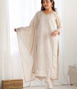 Women Ethnic Motifs Embroidered Regular Sequinned Pure Silk Kurta with Trousers & With Dupatta