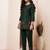 Embroidered Bottle Green Cotton Co Ords for Women