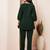 Embroidered Bottle Green Cotton Co Ords for Women