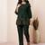 Embroidered Bottle Green Cotton Co Ords for Women