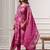 Women Floral Printed Regular Thread Work Kurta with Trousers & With Dupatta