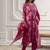 Women Floral Printed Regular Thread Work Kurta with Trousers & With Dupatta
