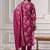 Women Floral Printed Regular Thread Work Kurta with Trousers & With Dupatta