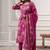 Women Floral Printed Regular Thread Work Kurta with Trousers & With Dupatta