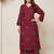 Printed Maroon Cotton Co Ords for Women