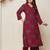Printed Maroon Cotton Co Ords for Women
