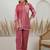 Weaving Red Cotton Blend Co Ords for Women