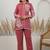 Weaving Red Cotton Blend Co Ords for Women