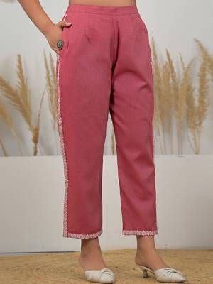 Weaving Red Cotton Blend Co Ords for Women 3