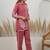 Weaving Red Cotton Blend Co Ords for Women