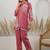 Weaving Red Cotton Blend Co Ords for Women