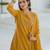 Women Mustard Viscose Rayon Embroidered Straight Kurta Trousers with Dupatta