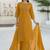 Women Mustard Viscose Rayon Embroidered Straight Kurta Trousers with Dupatta