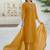 Women Mustard Viscose Rayon Embroidered Straight Kurta Trousers with Dupatta
