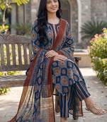 Women Ethnic Motifs Printed Regular Kurta with Trousers & With Dupatta