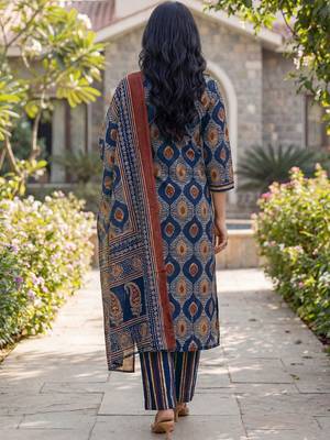 Women Ethnic Motifs Printed Regular Kurta with Trousers & With Dupatta 3